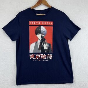 Tokyo Ghoul Shirt Mens Large Navy Anime Kaneki Graphic Tee Funimation 2022 Manga